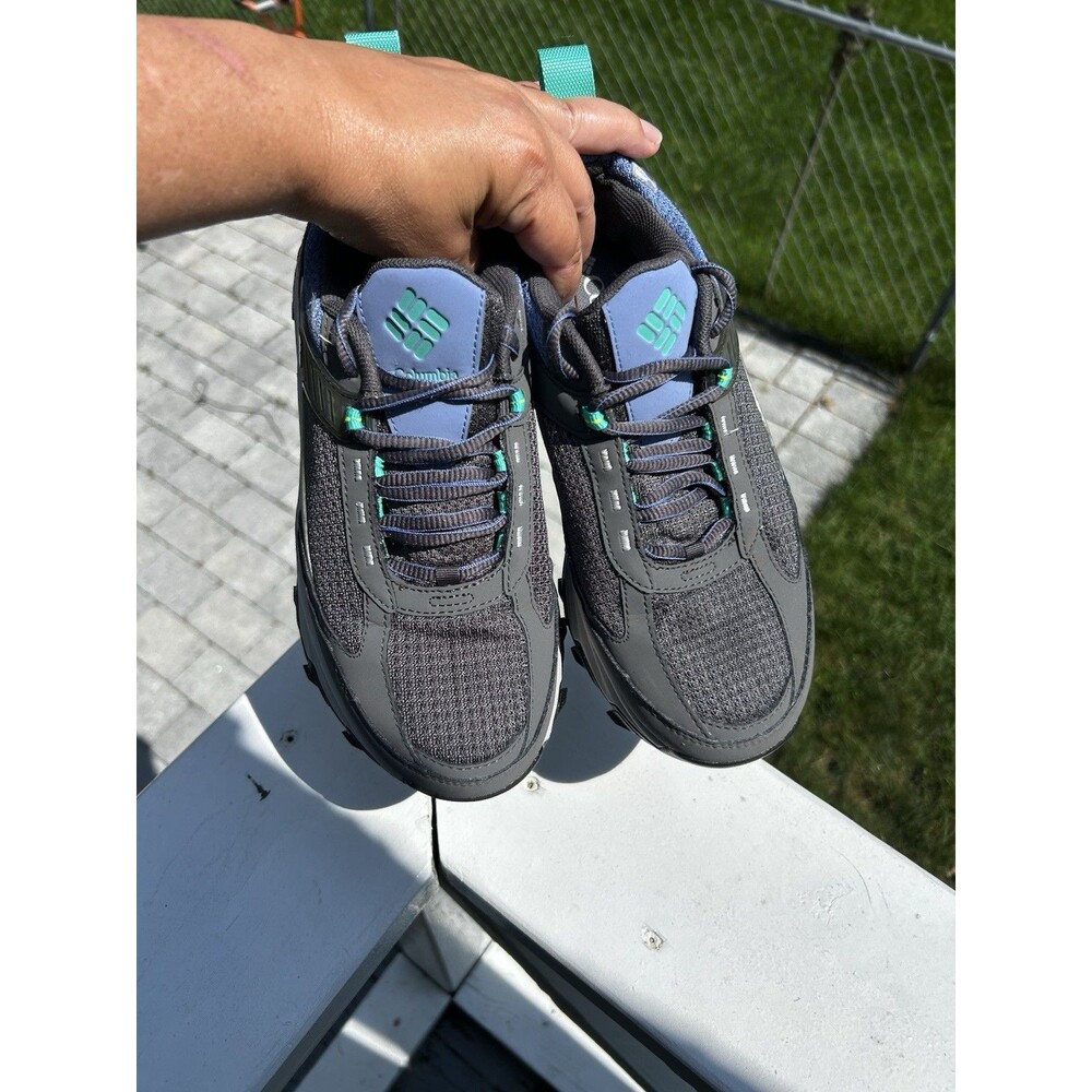 Columbia Women’s Size 7.5W Wide Waterproof Hiking Shoes Gray Blue